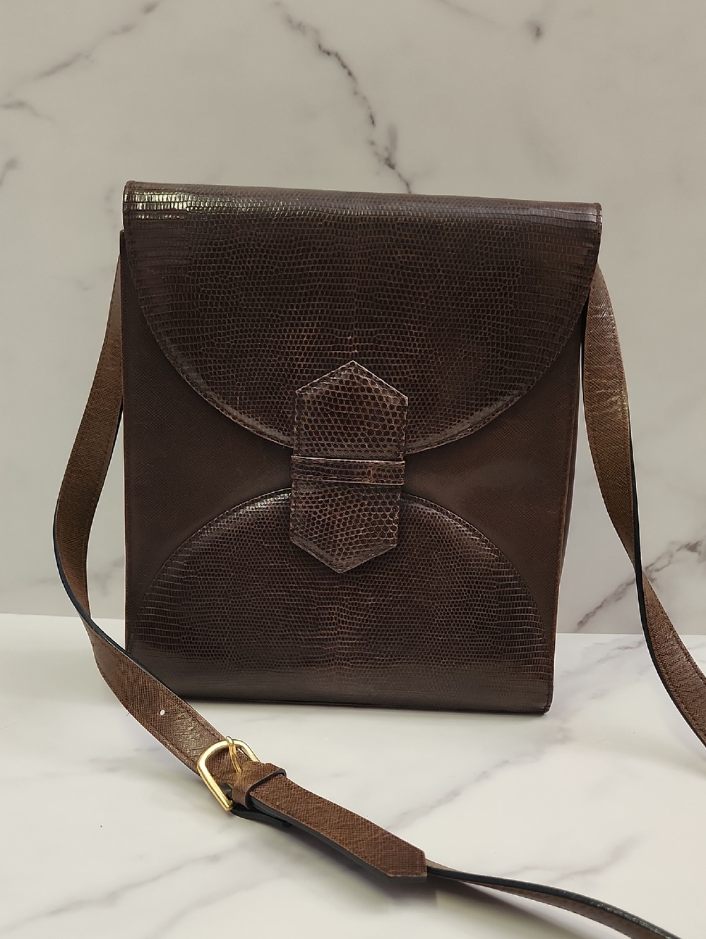 Authentic Vintage Brown Leather YSL 2-Way Bag With Digital COA